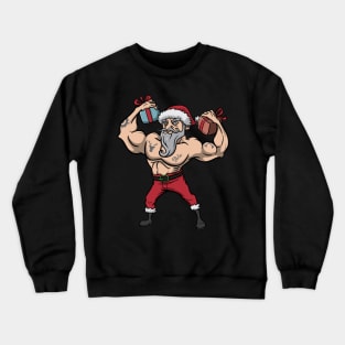 Workout Lifting Lifter Santa Claus Gym Christmas Fitness Crewneck Sweatshirt